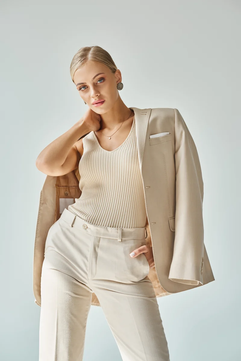 Beige Harmony Blazer Set